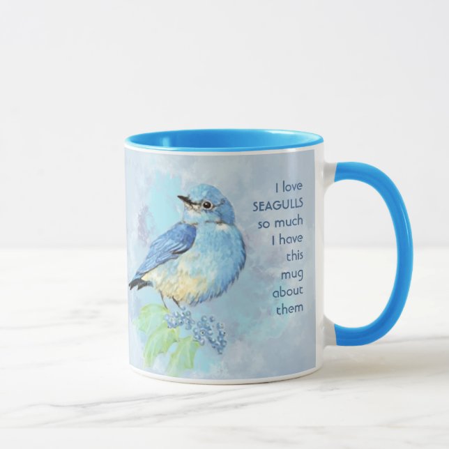 Love BLUEBIRDS so so much I Fun Quote  Mug (Right)