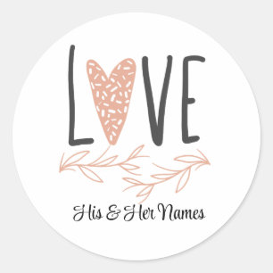 Love- Boho Heart Valentine Day Classic Round Sticker