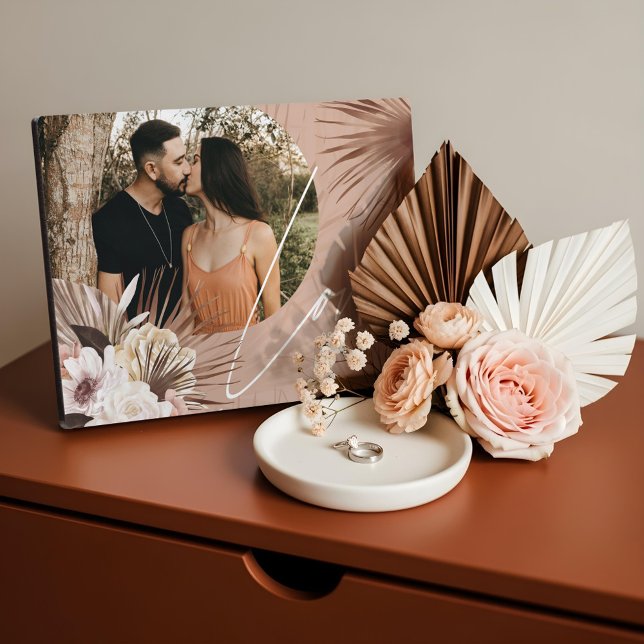 Love Boho Watercolor Floral Keepsake Arch Photo Plaque (Love Boho Watercolor Floral Keepsake Arch Photo Plaque)