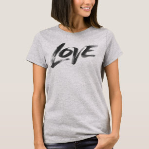 LOVE Bold Black Zen Brush Lettering Type T-Shirt