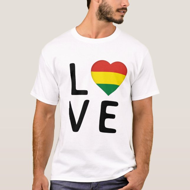 Love - Bolivia Flag T-Shirt (Front)
