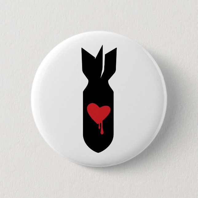 Love Bomber 6 Cm Round Badge (Front)