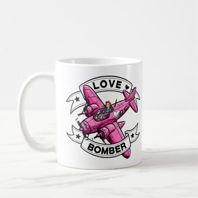 Love Bomber Pilot Pink Coffee Mug (Left)