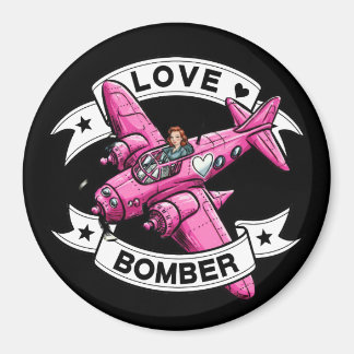 Love Bomber Pilot Pink Magnet