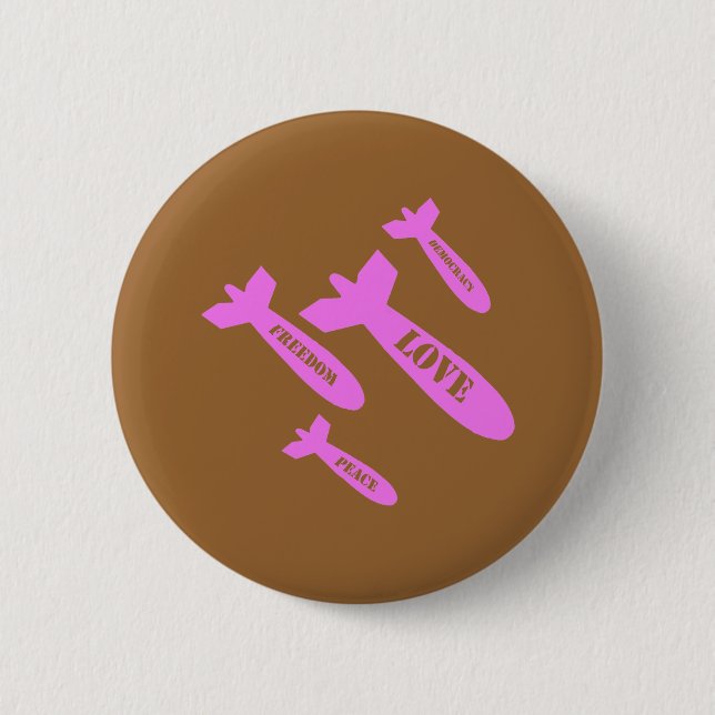 Love Bombs Pink 6 Cm Round Badge (Front)