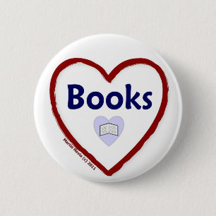 Love Books 6 Cm Round Badge