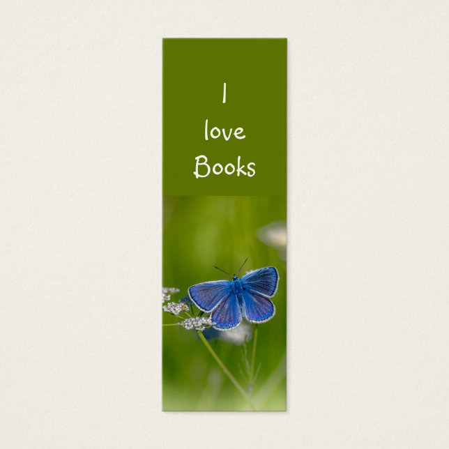 Love Books Blue Butterfly Garden Flower (Front)