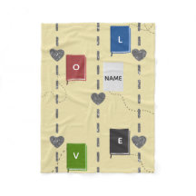 Love Books Fleece Blanket Cozy Reading 