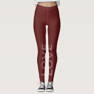 Love Bordeaux Monochrome Classic Text Leggings