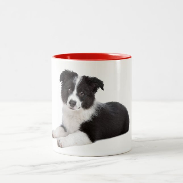 Love Border Collie Puppy Dog Coffee Mug (Center)