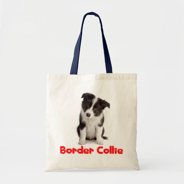 Love Border Collie Puppy Dog Tote Bag (Front)