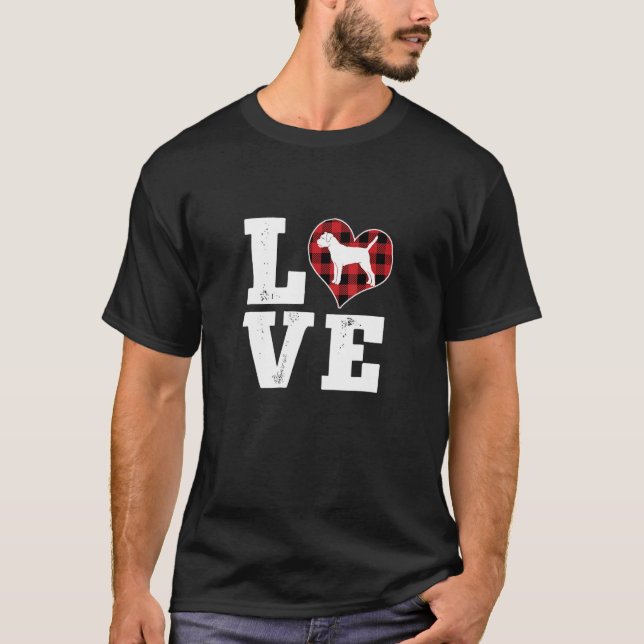 Love Border Terrier Dog Lover Gifts Dog Owner Vale T-Shirt (Front)
