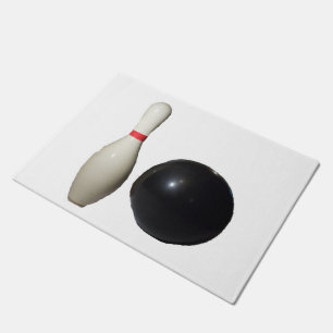 Love Bowling Ball and Pin Door Mat