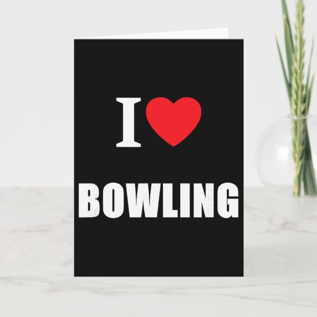 Love Bowling Bowler Crown Flat Cricket Ten Pin  Card (Front)