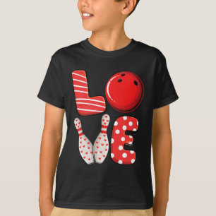 Love Bowling Byll And Pins Group Matching Valentin T-Shirt