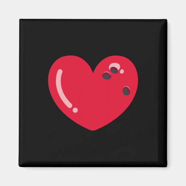 Love Bowling Byll Hearts Bowling Lover Valentine's Magnet (Front)