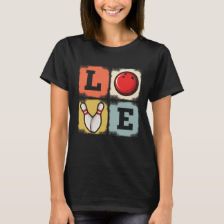 Love Bowling Orange Stripe Team Matching T-Shirt