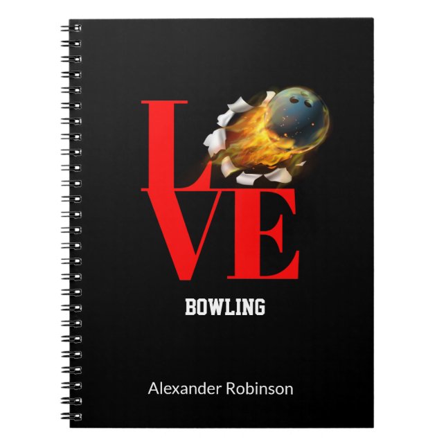 Love Bowling Personalised Sports  Notebook (Front)