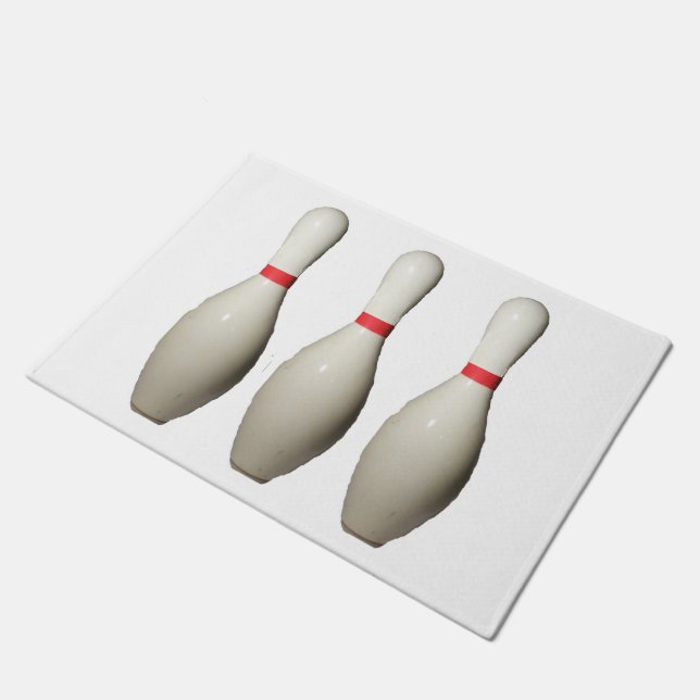 Love Bowling Pins Door Mat (Angled)
