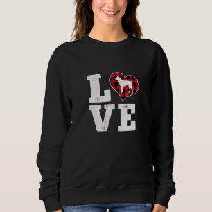 Love Boxer Dog Lover Gifts Dog Buffalo Plaid Valen Sweatshirt