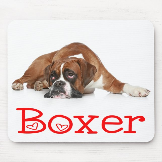 Love Boxer Puppy Dog Mousepad (Front)