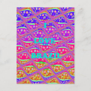 Love  Brazil. Beautiful Samba traditional colours Postcard