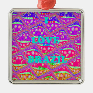 Love Brazil.png Metal Tree Decoration