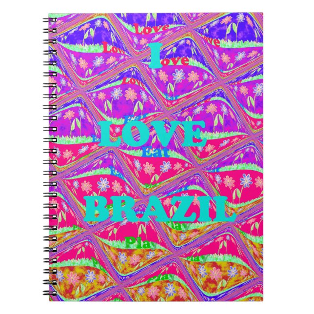 Love  Brazil.png Spiral Notebook (Front)