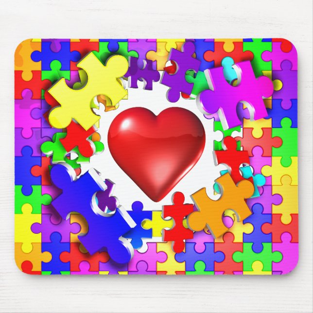 Love Breaks Thru Autism Mouse Pad (Front)