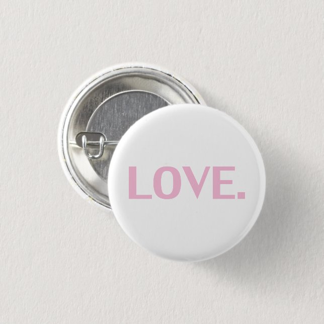 Love, Breast cancer awareness month, pink white 3 Cm Round Badge (Front & Back)