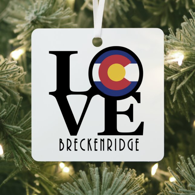 LOVE Breckenridge Colorado  Metal Tree Decoration (Insitu)
