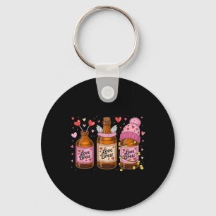 Love Brew Cute Heart Bottles Romantic Couple Valen Key Ring