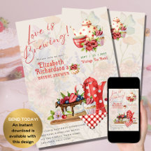 Love Brewing Retro Vintage Bridal Shower Tea Party