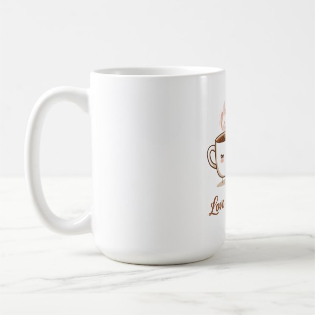 Love Brews Here – Cute Romantic Coffee Couple  Mug (Left)