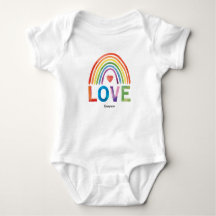 LOVE Bright Colour Rainbow Watercolor Child Baby