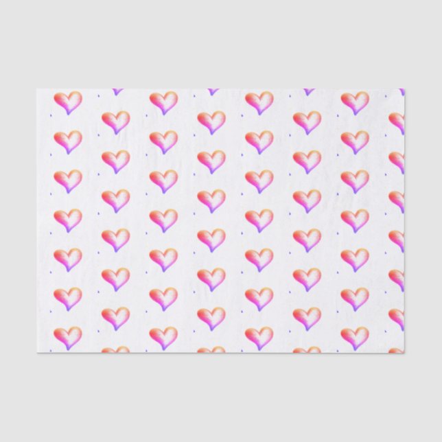 Love Bright Hearts Tissue Paper (Front)