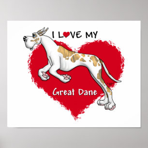 Love Brindlequin Great Dane Poster