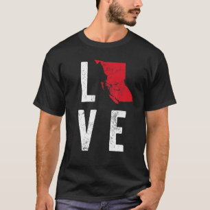 Love British Columbia Map Canada National Day T-Shirt