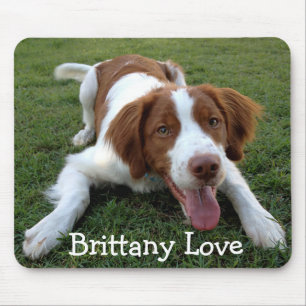 Love Brittany Spaniel Puppy Dog Mousepad
