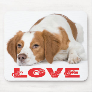 Love Brittany Spaniel Puppy Dog Mousepad