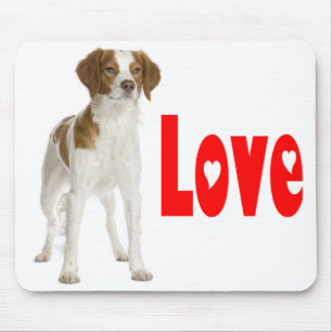 Love Brittany Spaniel Puppy Dog Mousepad