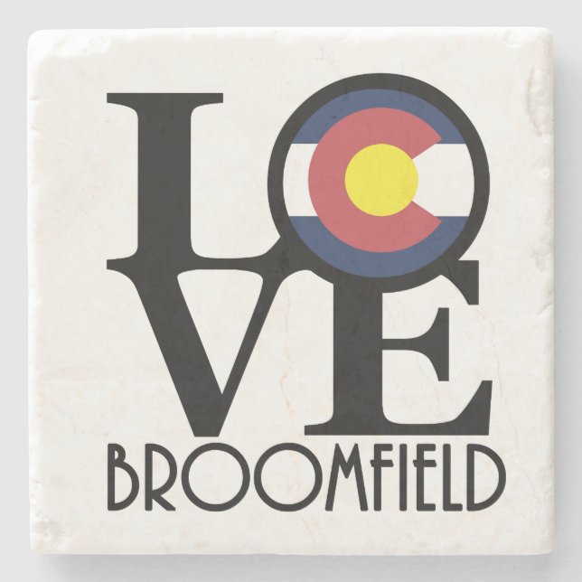 LOVE Broomfield Colorado Stone Coaster (Front)