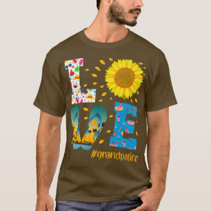 Love Brother Life Flip Flops Sunflower Summer Prem T-Shirt