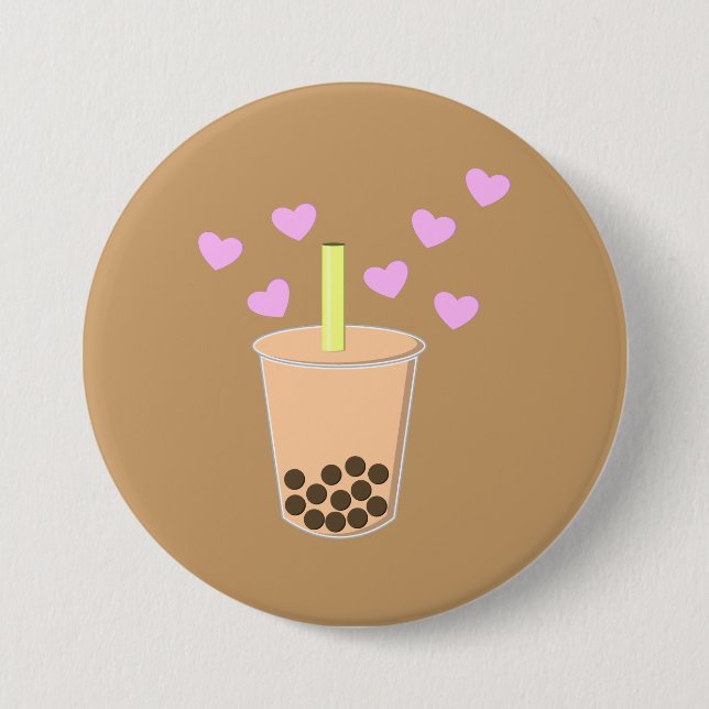 Love Bubble Tea 7.5 Cm Round Badge (Front)