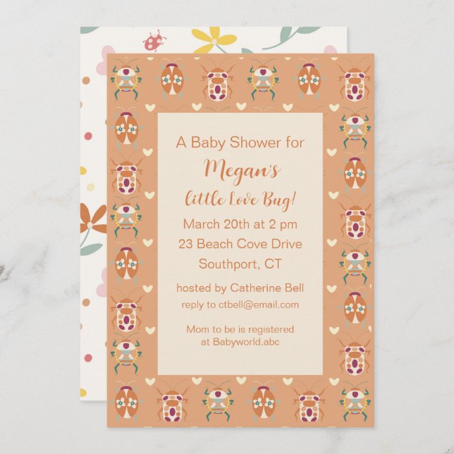 Love Bug Baby Shower Invitation (Front/Back)