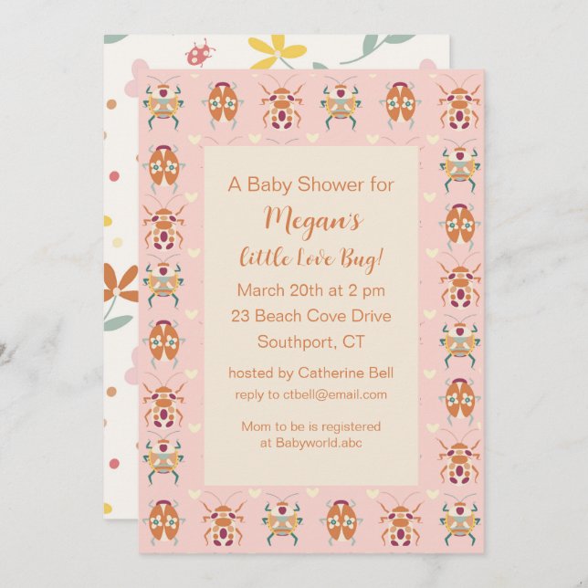 Love Bug Baby Shower Invitation (Front/Back)