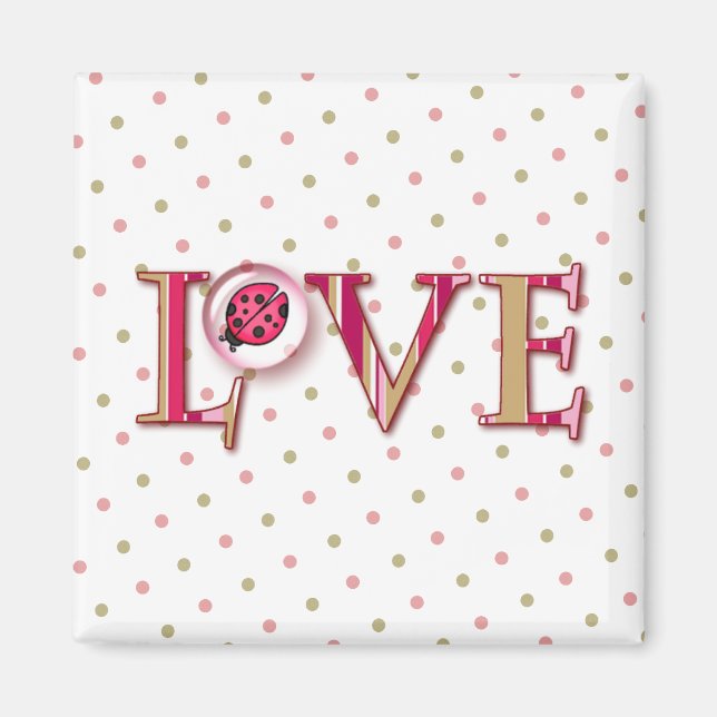 LOVE BUG BUBBLE & STRIPES by SHARON SHARPE Magnet (Front)