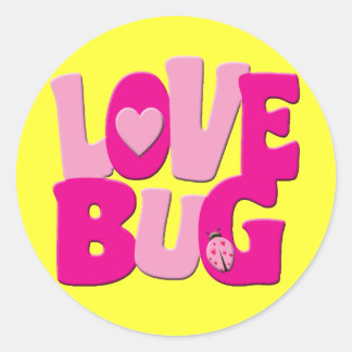 LOVE BUG CLASSIC ROUND STICKER