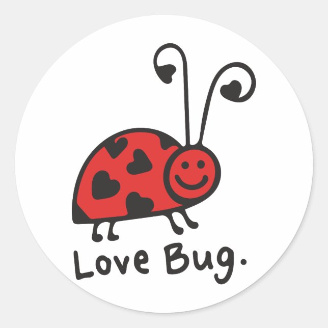 Love Bug Classic Round Sticker (Front)