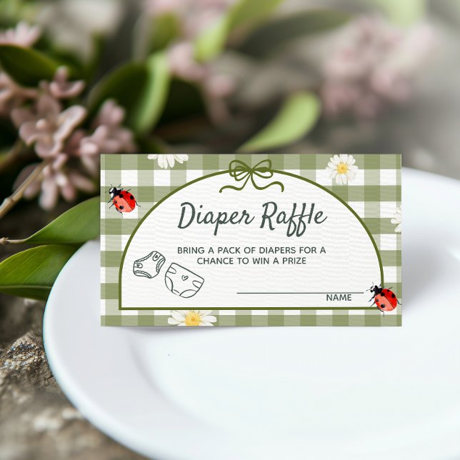 Love Bug Diaper Raffle Ticket Enclosure Card (Creator Uploaded)
